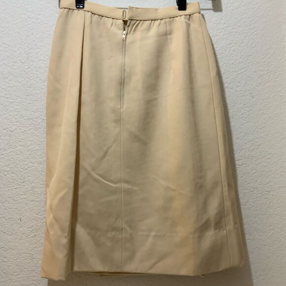 Vintage Chanel wool Silk Lined Cream Pencil Skirt Fr 36 - Picture 9 of 16